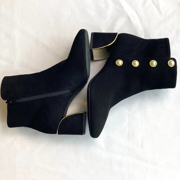 Alex Marie Delphi Suede Pearl Embellished Ankle Boots Women's 6 Black NEW - Picture 10 of 11